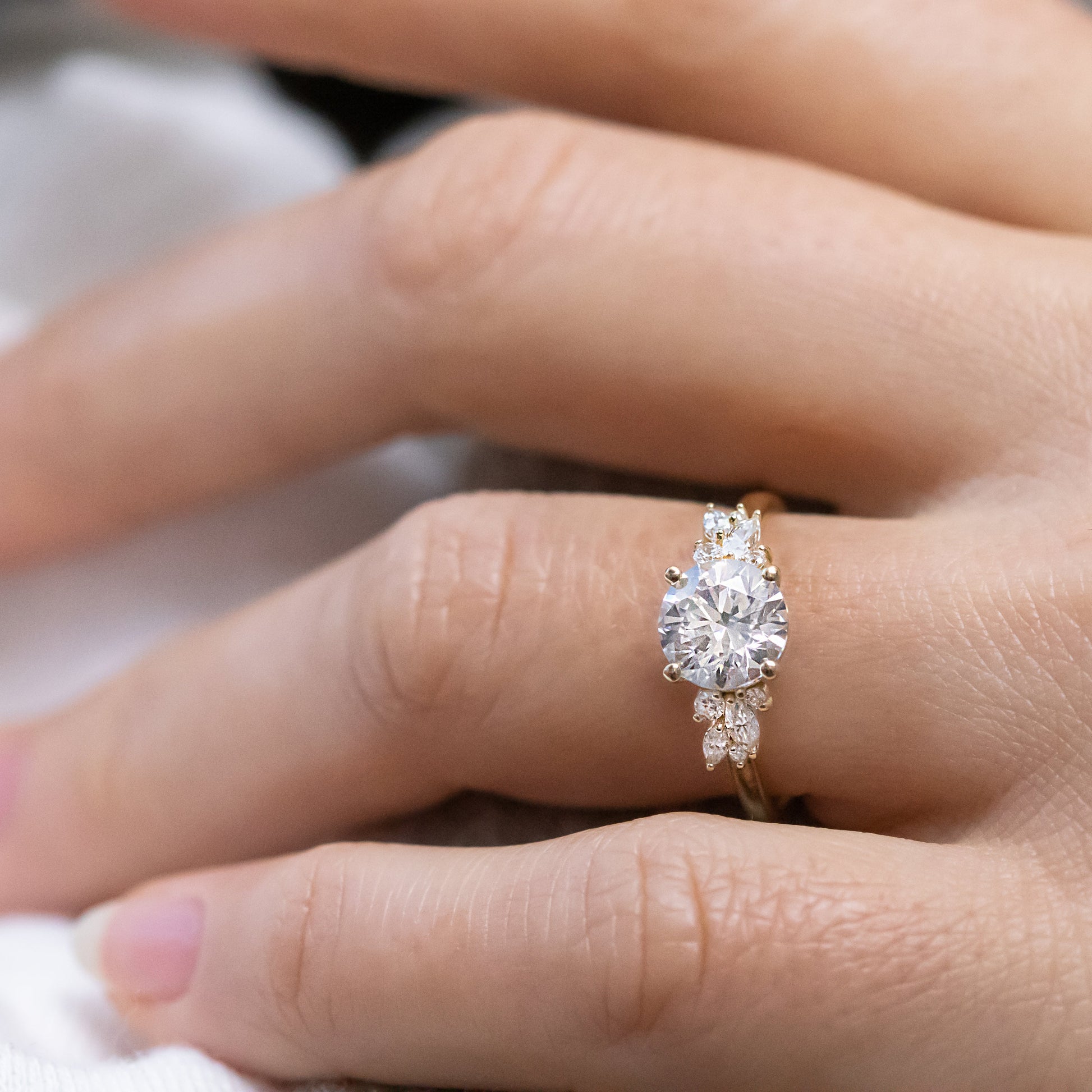 2 CT Round Three Stones Lab Grown Diamond Engagement Ring