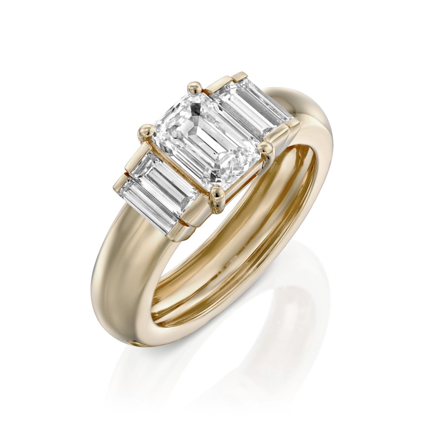 2 CT Round Three Stones Lab Grown Diamond Engagement Ring