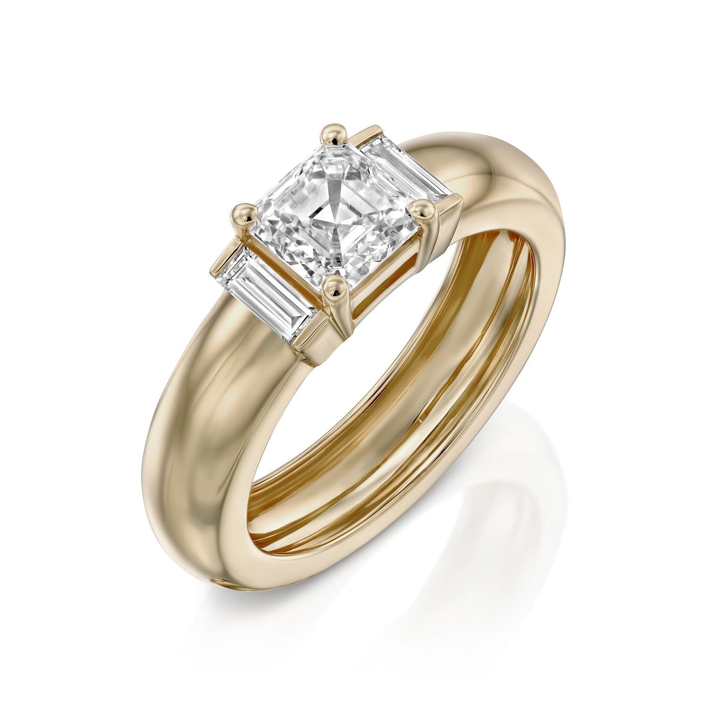 2 CT Round Three Stones Lab Grown Diamond Engagement Ring