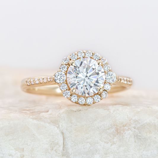2 CT Round Three Stones Lab Grown Diamond Engagement Ring