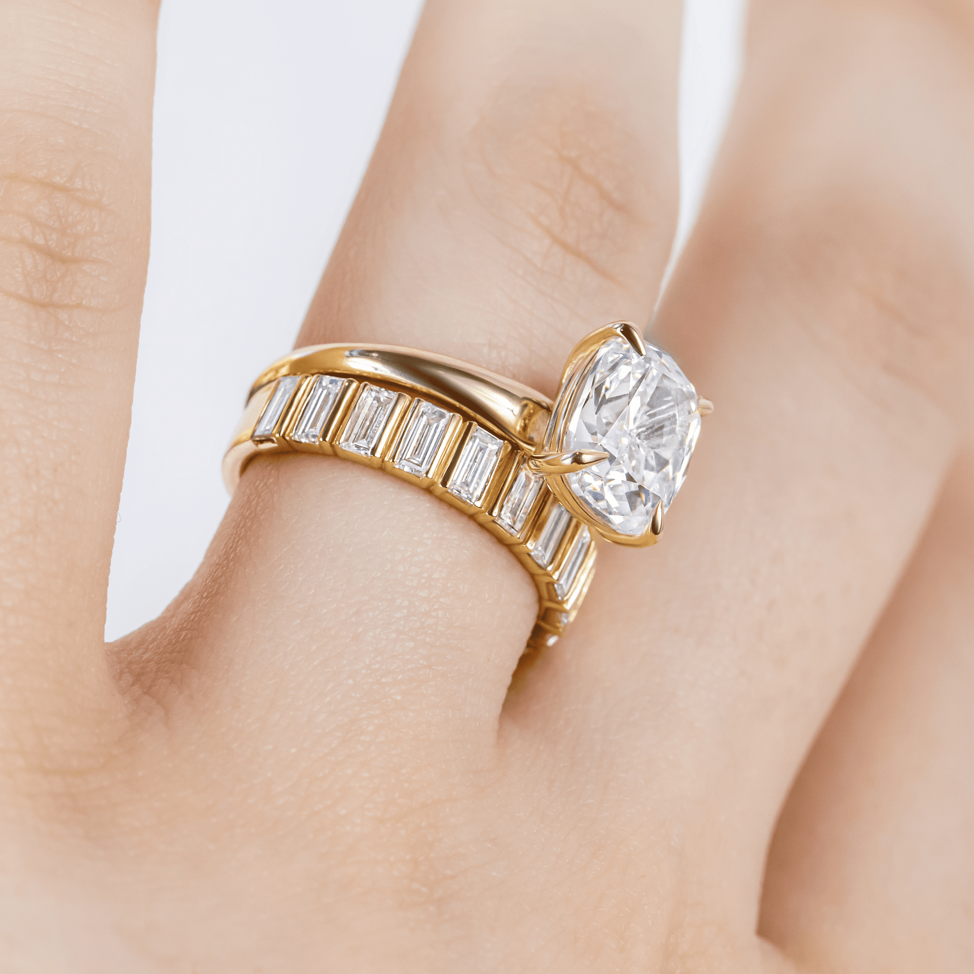 2 CT Round Three Stones Lab Grown Diamond Engagement Ring