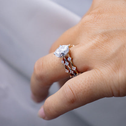 2 CT Round Three Stones Lab Grown Diamond Engagement Ring