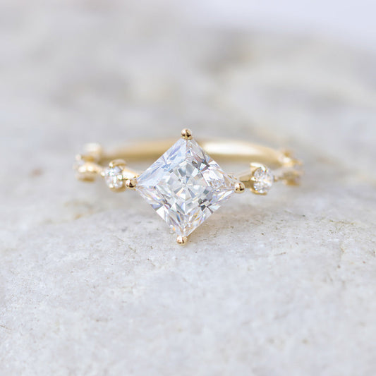 2 CT Round Three Stones Lab Grown Diamond Engagement Ring