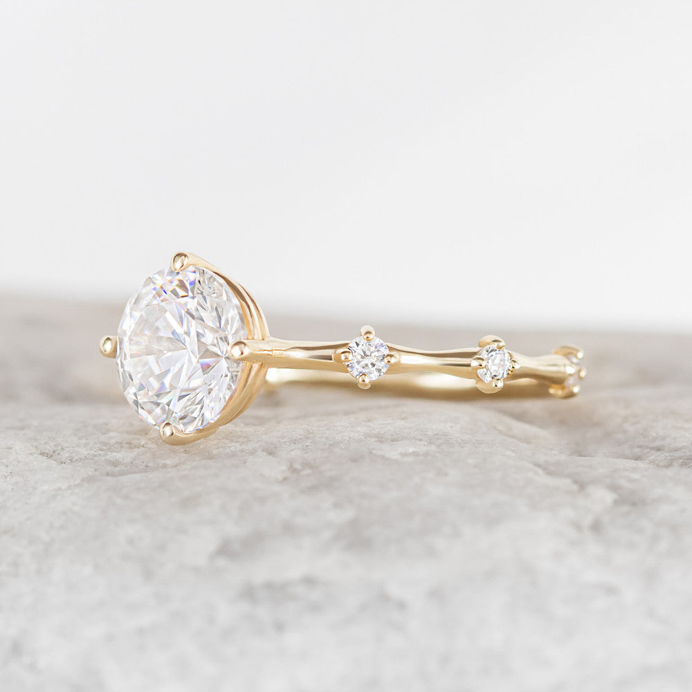 2 CT Round Three Stones Lab Grown Diamond Engagement Ring