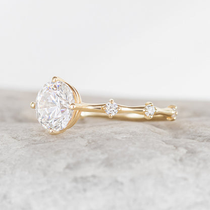 2 CT Round Three Stones Lab Grown Diamond Engagement Ring