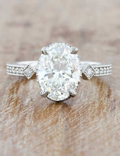 2 CT Round Three Stones Lab Grown Diamond Engagement Ring