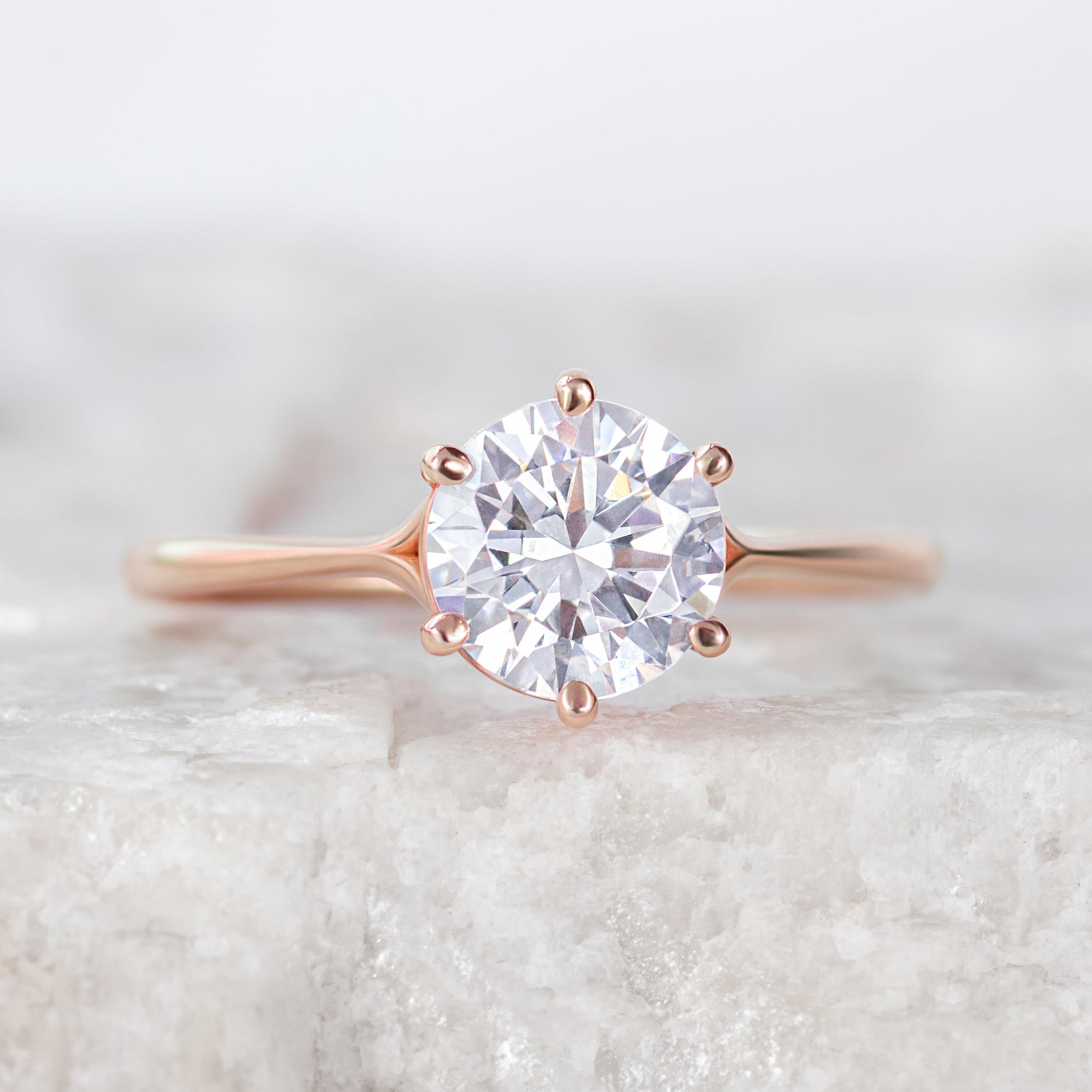 2 CT Round Three Stones Lab Grown Diamond Engagement Ring