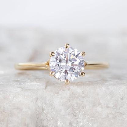 2 CT Round Three Stones Lab Grown Diamond Engagement Ring