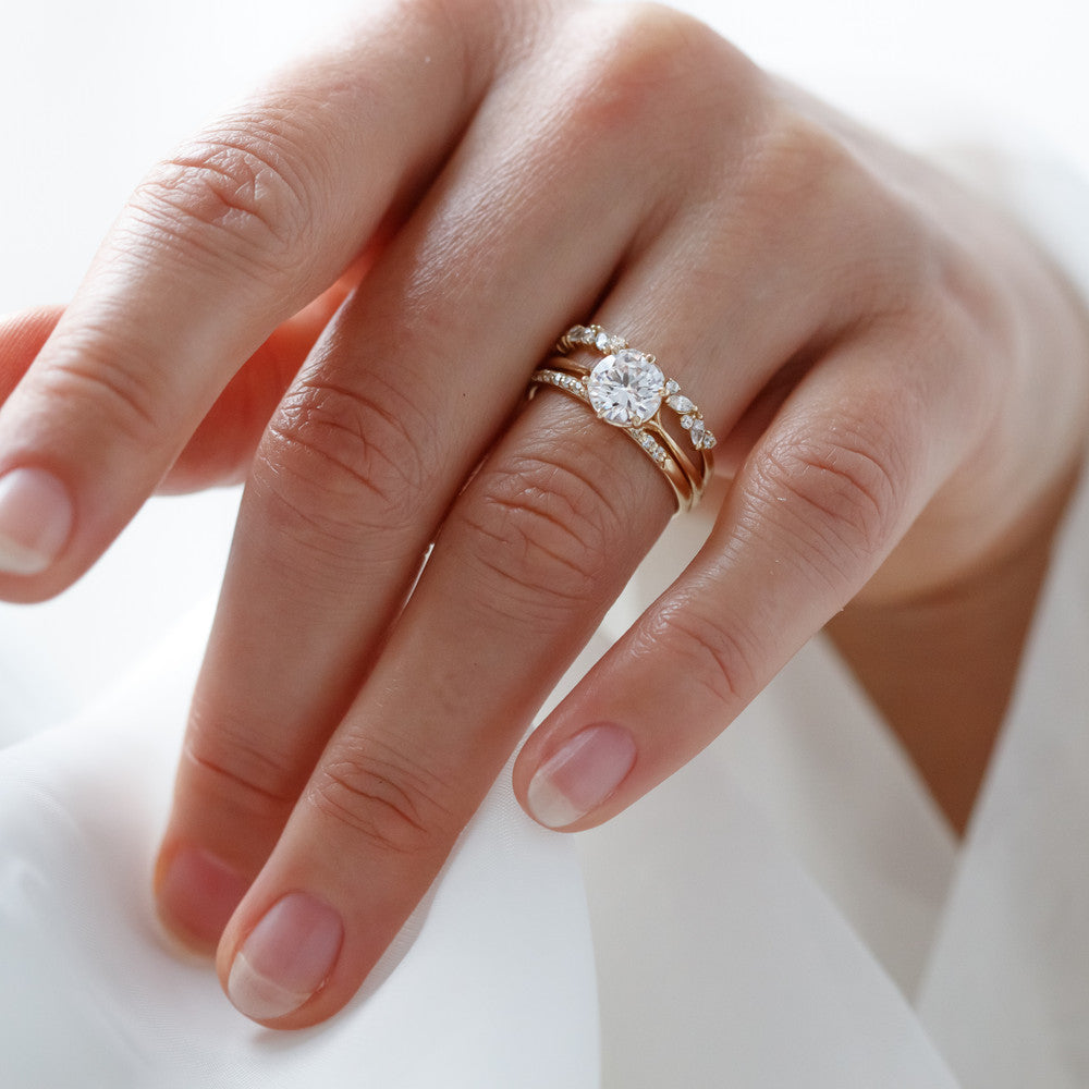 2 CT Round Three Stones Lab Grown Diamond Engagement Ring