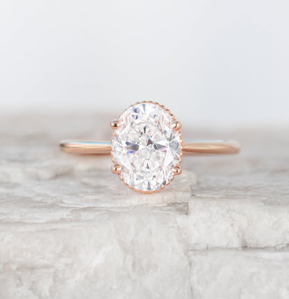2 CT Round Three Stones Lab Grown Diamond Engagement Ring