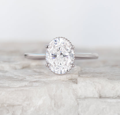 2 CT Round Three Stones Lab Grown Diamond Engagement Ring
