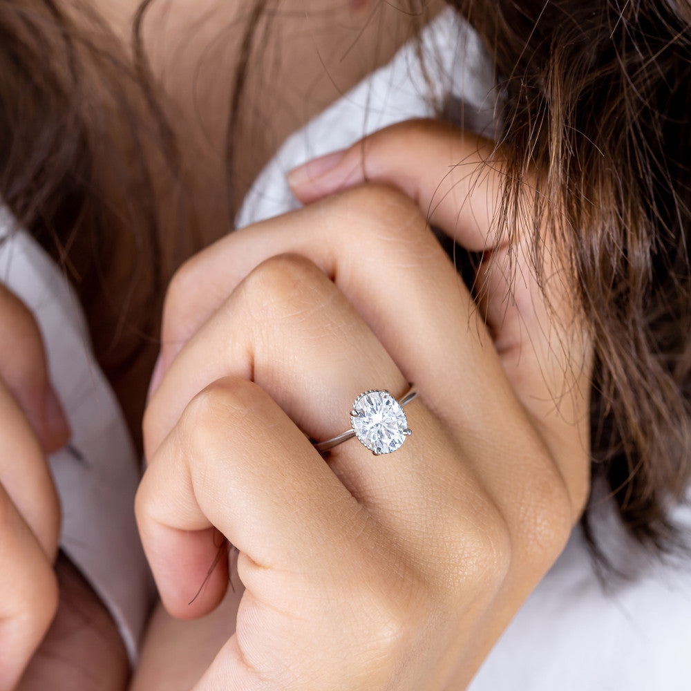 2 CT Round Three Stones Lab Grown Diamond Engagement Ring