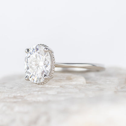 2 CT Round Three Stones Lab Grown Diamond Engagement Ring