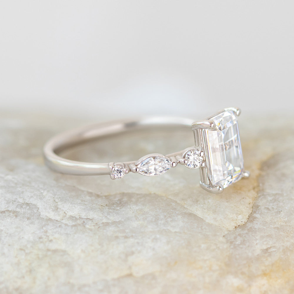 2 CT Round Three Stones Lab Grown Diamond Engagement Ring