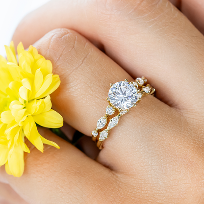2 CT Round Three Stones Lab Grown Diamond Engagement Ring