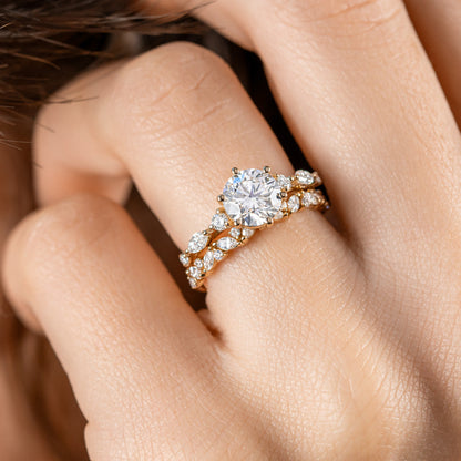 2 CT Round Three Stones Lab Grown Diamond Engagement Ring