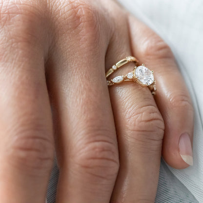 2 CT Round Three Stones Lab Grown Diamond Engagement Ring