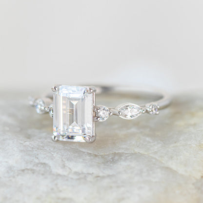 2 CT Round Three Stones Lab Grown Diamond Engagement Ring