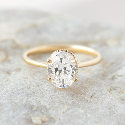 2 CT Round Three Stones Lab Grown Diamond Engagement Ring