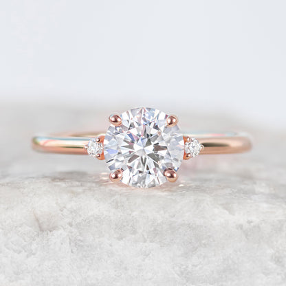 2 CT Round Three Stones Lab Grown Diamond Engagement Ring
