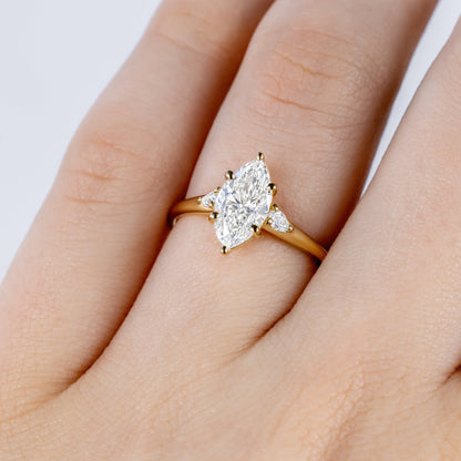 2 CT Round Three Stones Lab Grown Diamond Engagement Ring