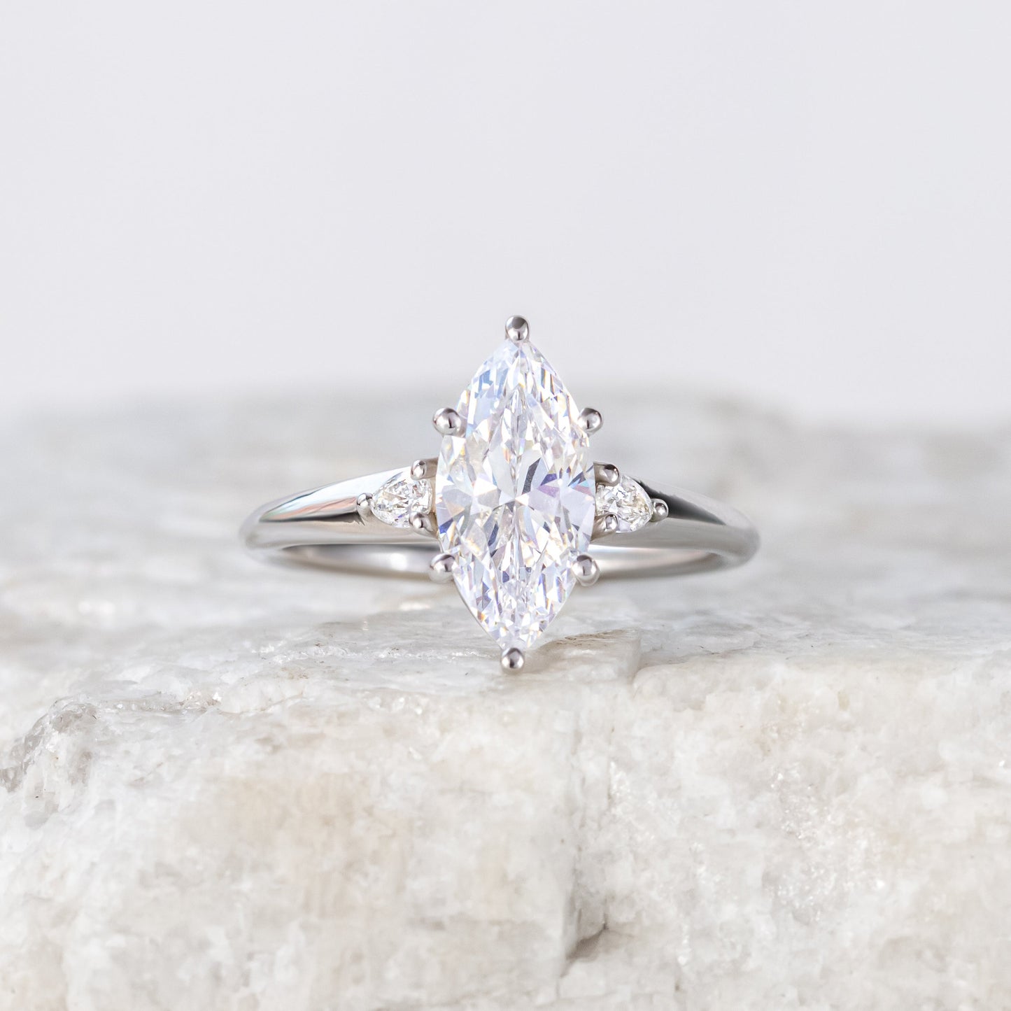 2 CT Round Three Stones Lab Grown Diamond Engagement Ring