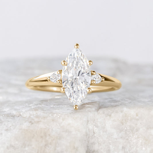 2 CT Round Three Stones Lab Grown Diamond Engagement Ring