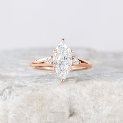 2 CT Round Three Stones Lab Grown Diamond Engagement Ring