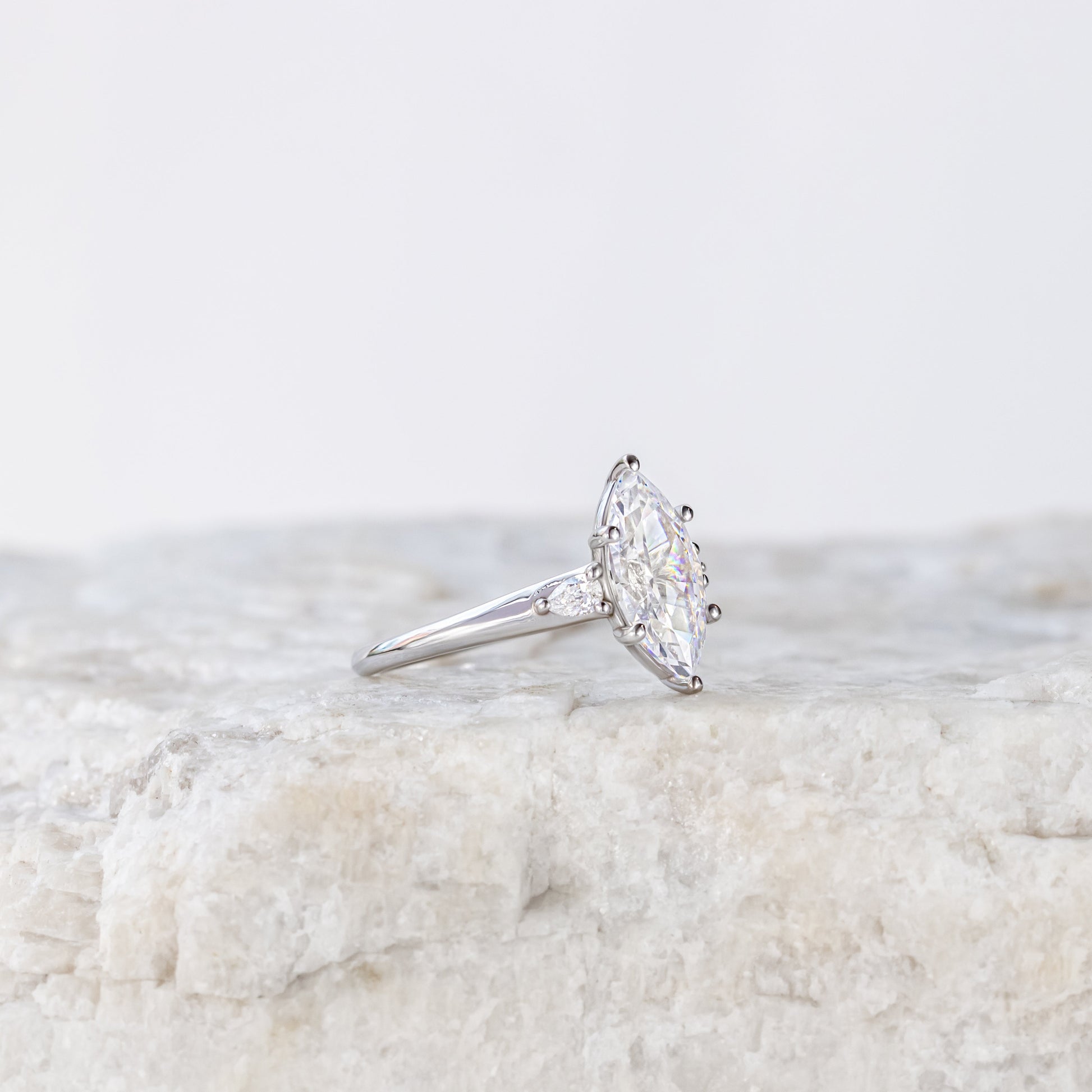 2 CT Round Three Stones Lab Grown Diamond Engagement Ring