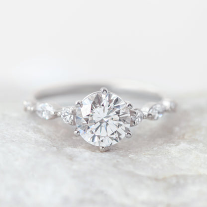 2 CT Round Three Stones Lab Grown Diamond Engagement Ring