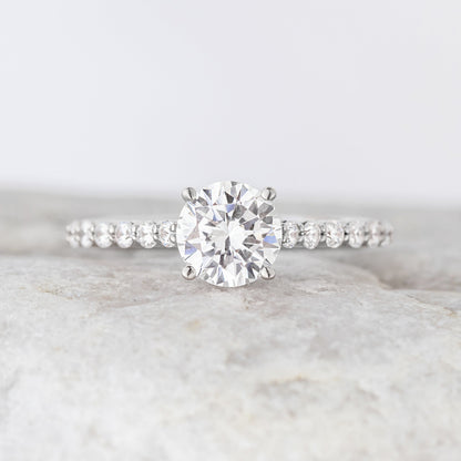 2 CT Round Three Stones Lab Grown Diamond Engagement Ring