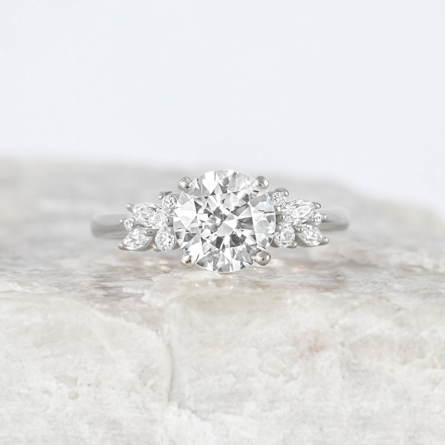 2 CT Round Three Stones Lab Grown Diamond Engagement Ring