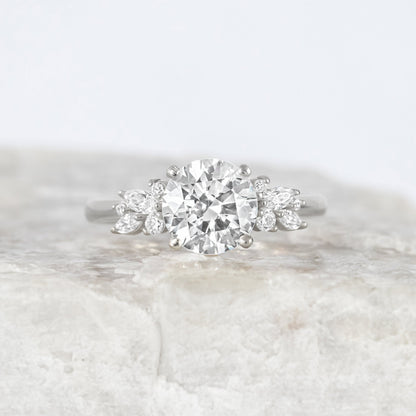 2 CT Round Three Stones Lab Grown Diamond Engagement Ring