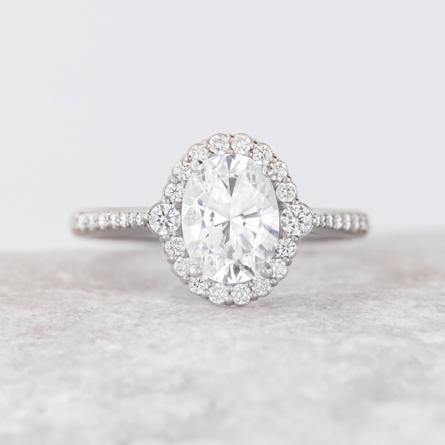 2 CT Round Three Stones Lab Grown Diamond Engagement Ring