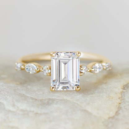 2 CT Round Three Stones Lab Grown Diamond Engagement Ring