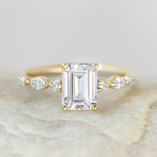 2 CT Round Three Stones Lab Grown Diamond Engagement Ring