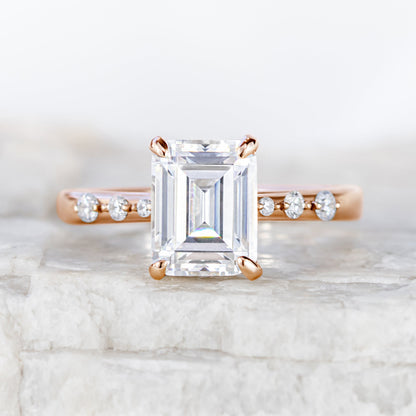 2 CT Round Three Stones Lab Grown Diamond Engagement Ring