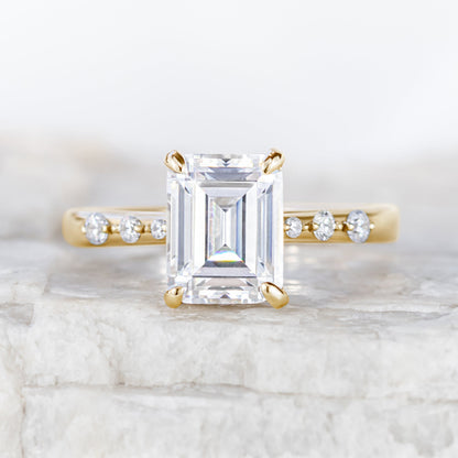 2 CT Round Three Stones Lab Grown Diamond Engagement Ring