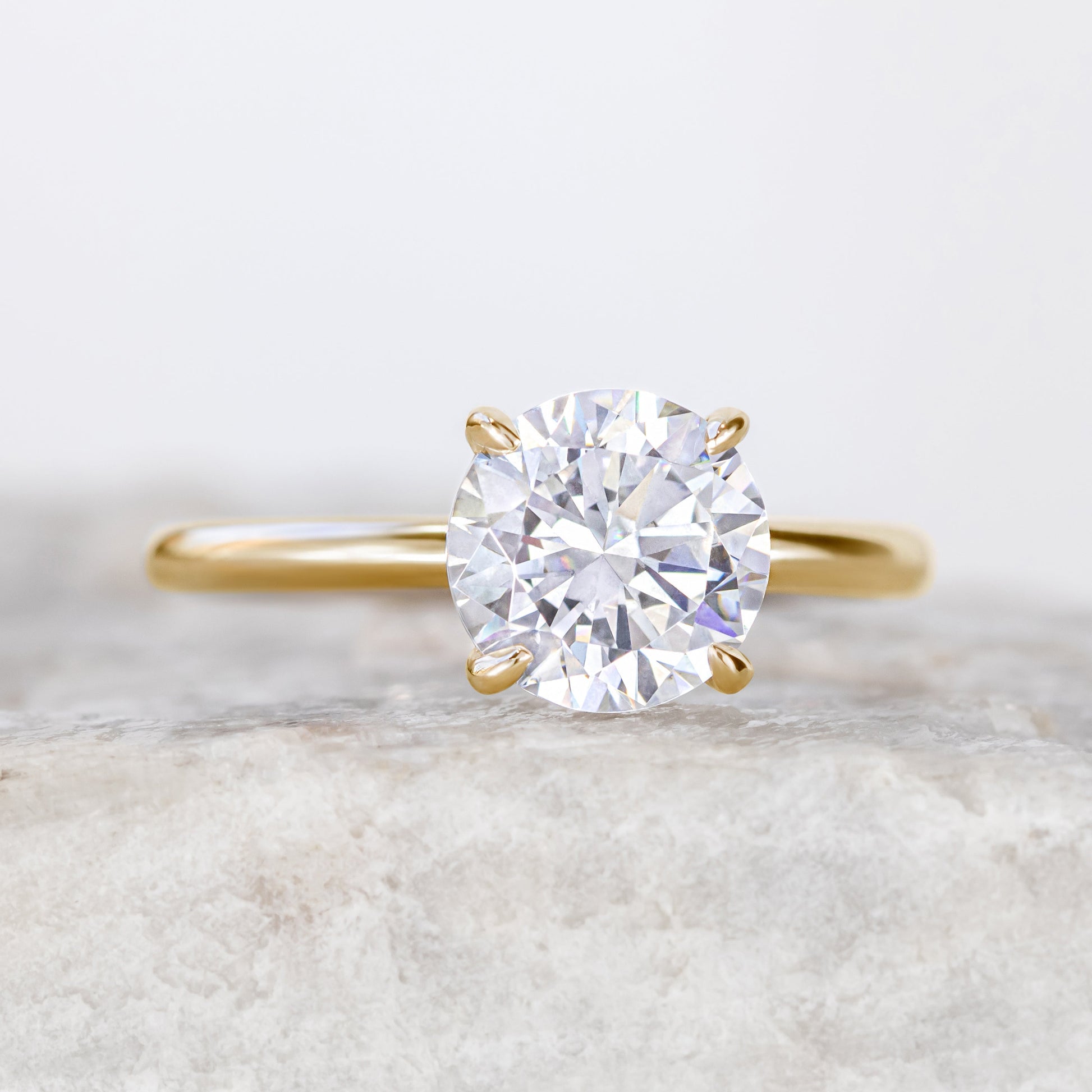 2 CT Round Three Stones Lab Grown Diamond Engagement Ring