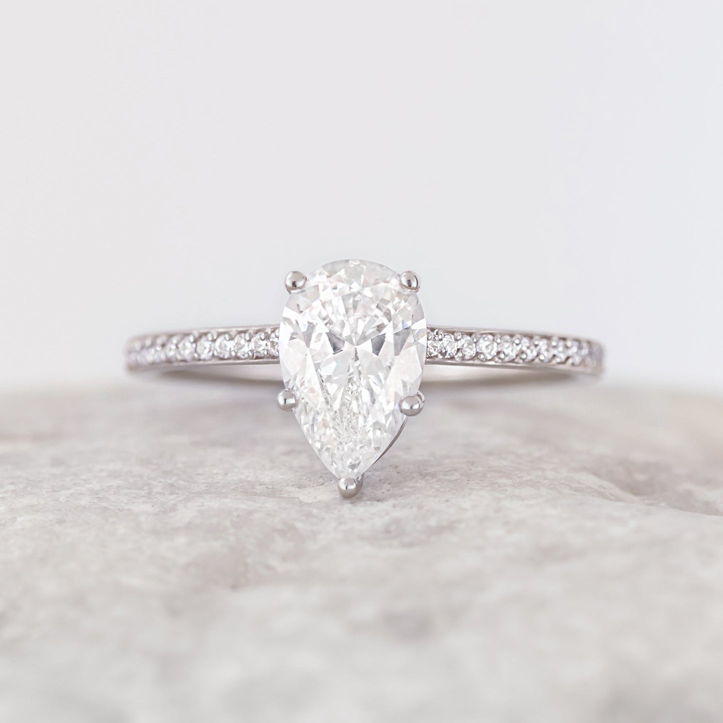 2 CT Round Three Stones Lab Grown Diamond Engagement Ring