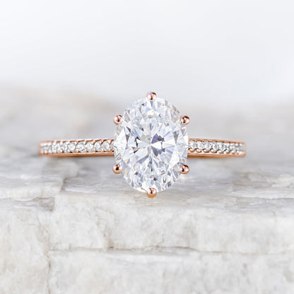 2 CT Round Three Stones Lab Grown Diamond Engagement Ring