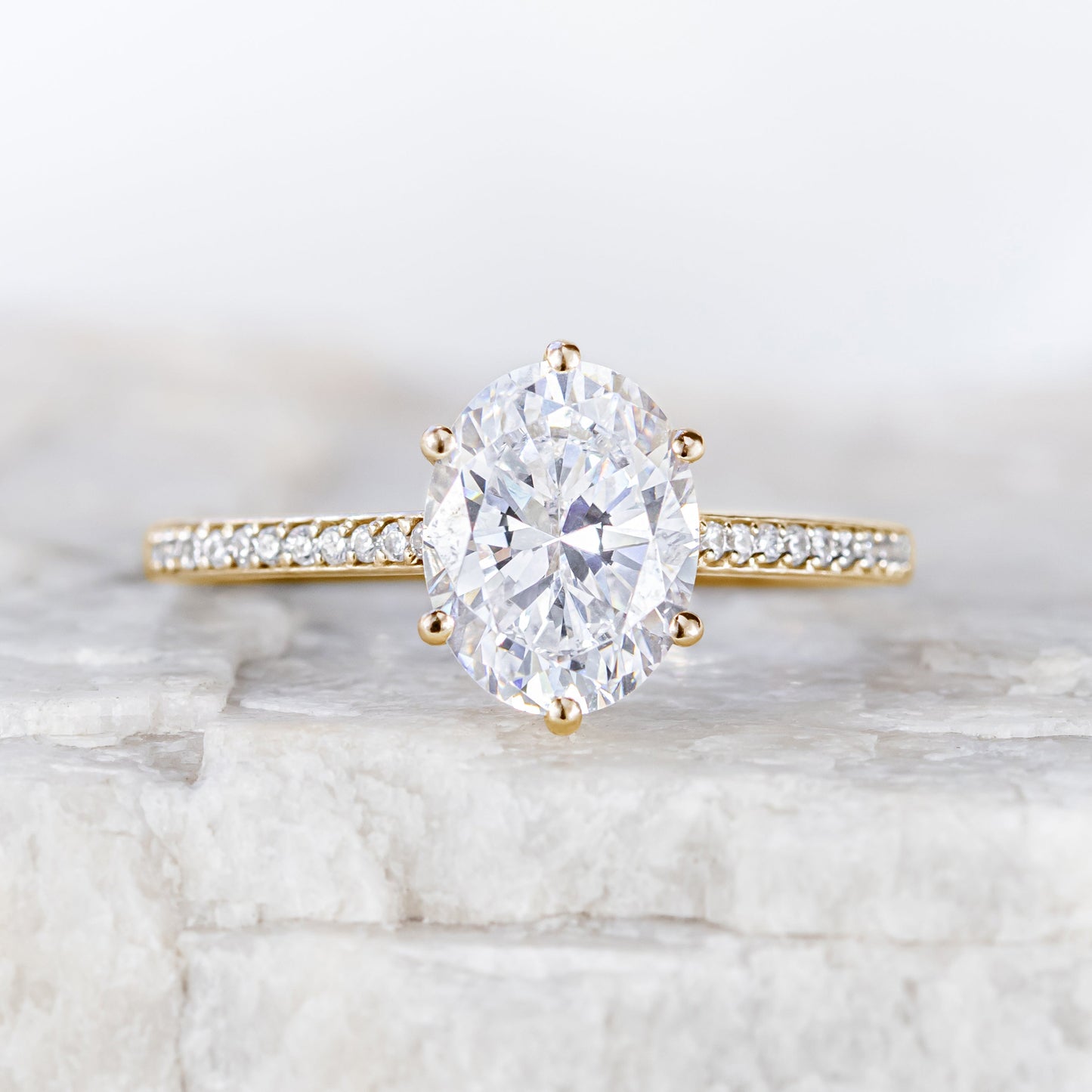 2 CT Round Three Stones Lab Grown Diamond Engagement Ring