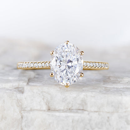 2 CT Round Three Stones Lab Grown Diamond Engagement Ring