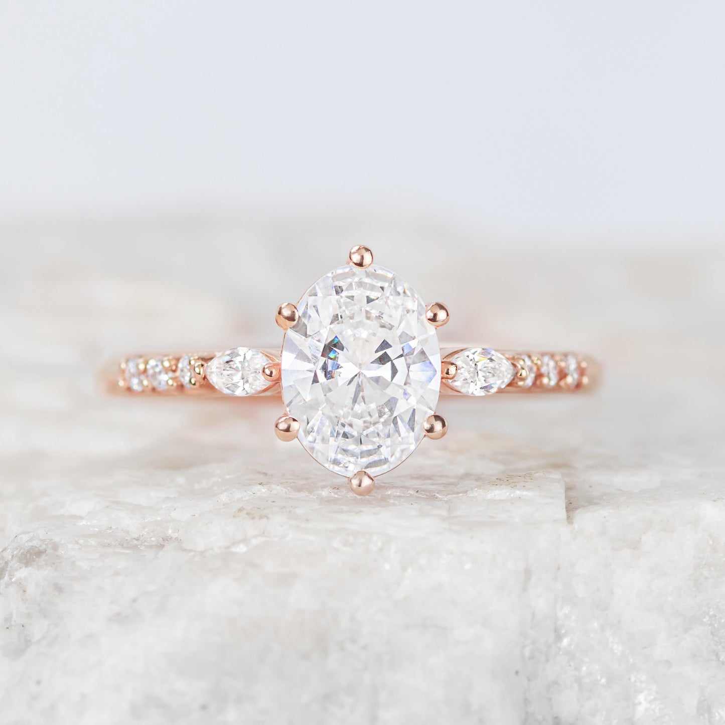 2 CT Round Three Stones Lab Grown Diamond Engagement Ring