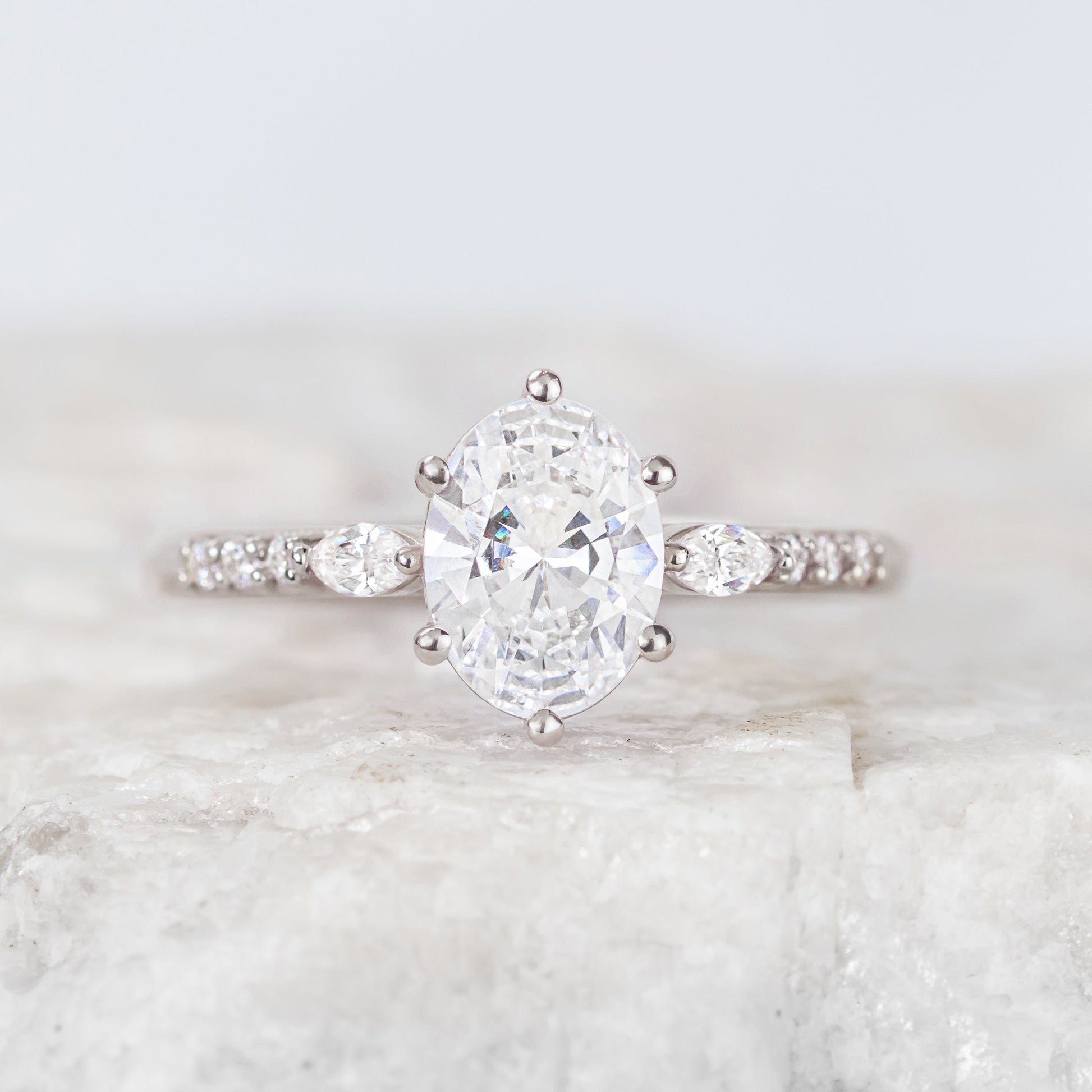 2 CT Round Three Stones Lab Grown Diamond Engagement Ring