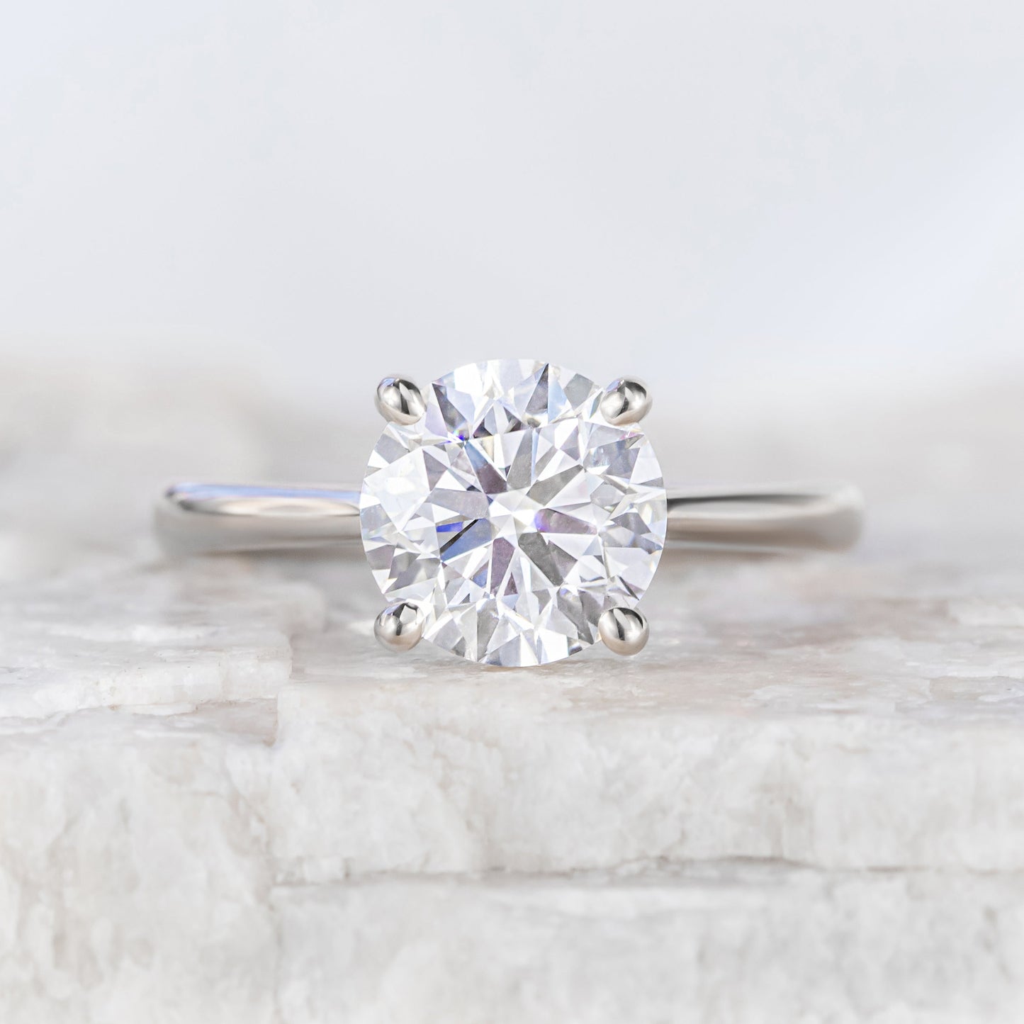2 CT Round Three Stones Lab Grown Diamond Engagement Ring