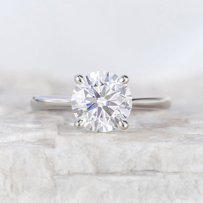 2 CT Round Three Stones Lab Grown Diamond Engagement Ring