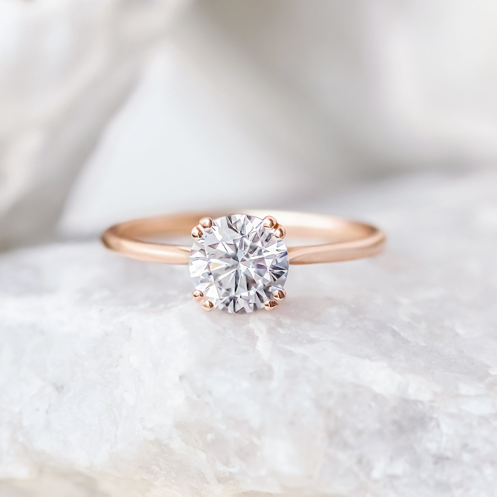 2 CT Round Three Stones Lab Grown Diamond Engagement Ring