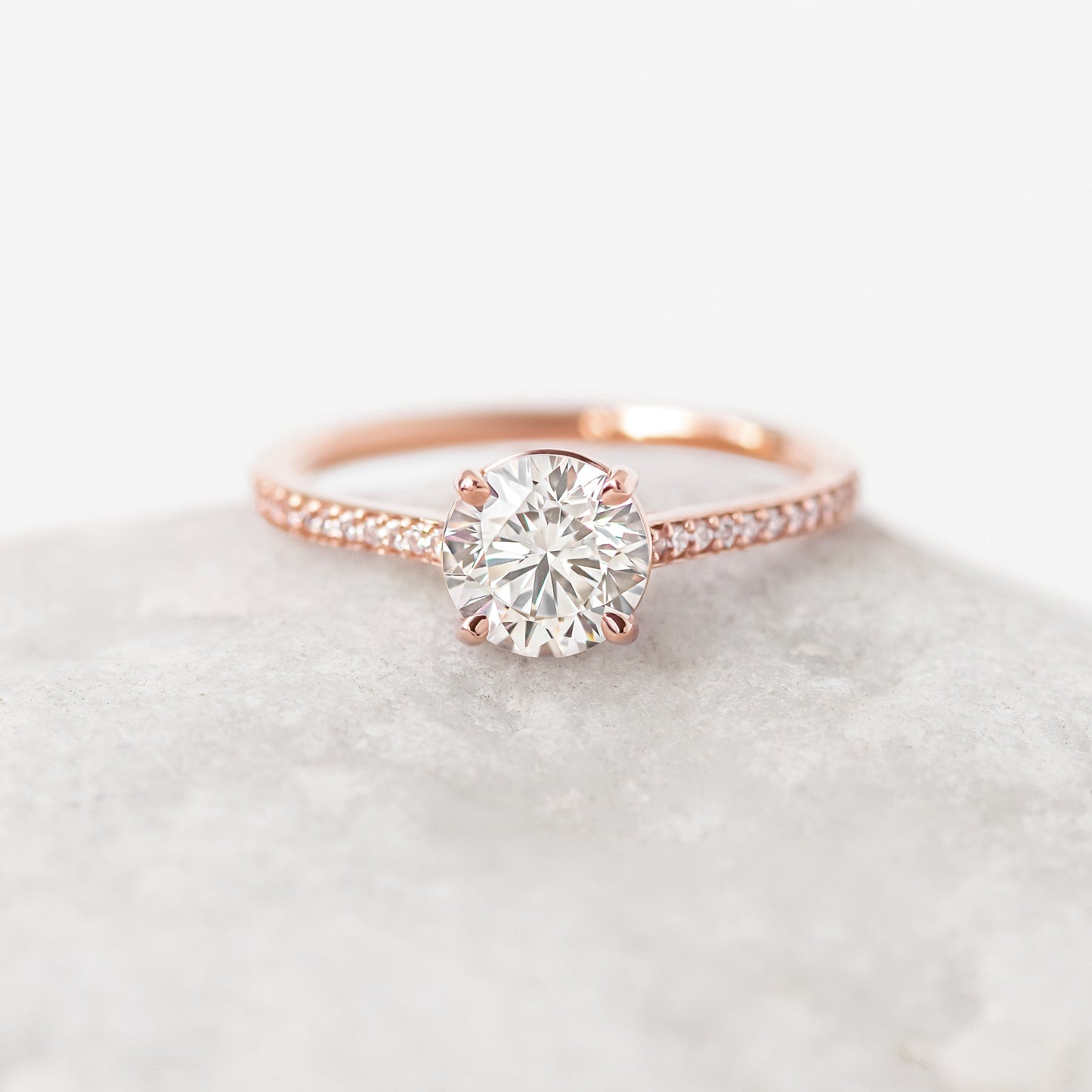 2 CT Round Three Stones Lab Grown Diamond Engagement Ring