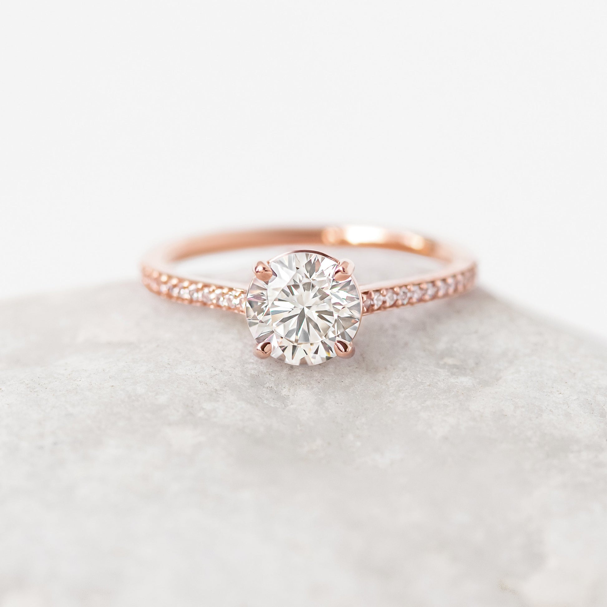 2 CT Round Three Stones Lab Grown Diamond Engagement Ring